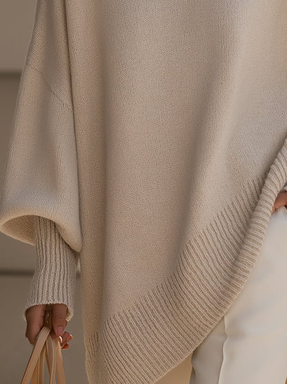 Jennifer | Oversized Trui met Drapering en Wijde Hals