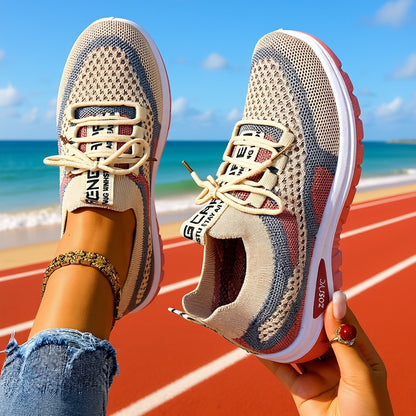 Women's Lightweight Breathable Sneakers - Comfortable Low-Top Lace-Up Casual Walking Shoes, Women Shoes Elegant Women Shoes Classy Lady Shoes