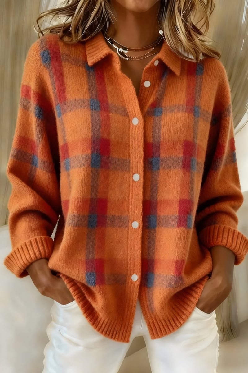 Maïwen | Cardigan à carreaux doux