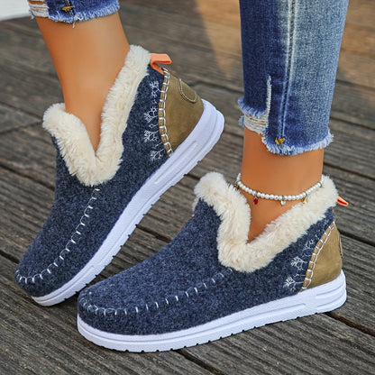 Women'S Multicolor Fleece-Lined Slippers, Versatile Slip-On for Daily Relaxing, Home Gatherings, Weekend Errands - Matches Casual Loungewear, Winter Outfits, Cozy Sets, Women Shoes