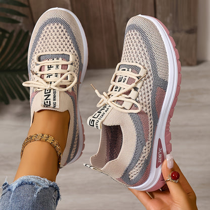 Women's Lightweight Breathable Sneakers - Comfortable Low-Top Lace-Up Casual Walking Shoes, Women Shoes Elegant Women Shoes Classy Lady Shoes