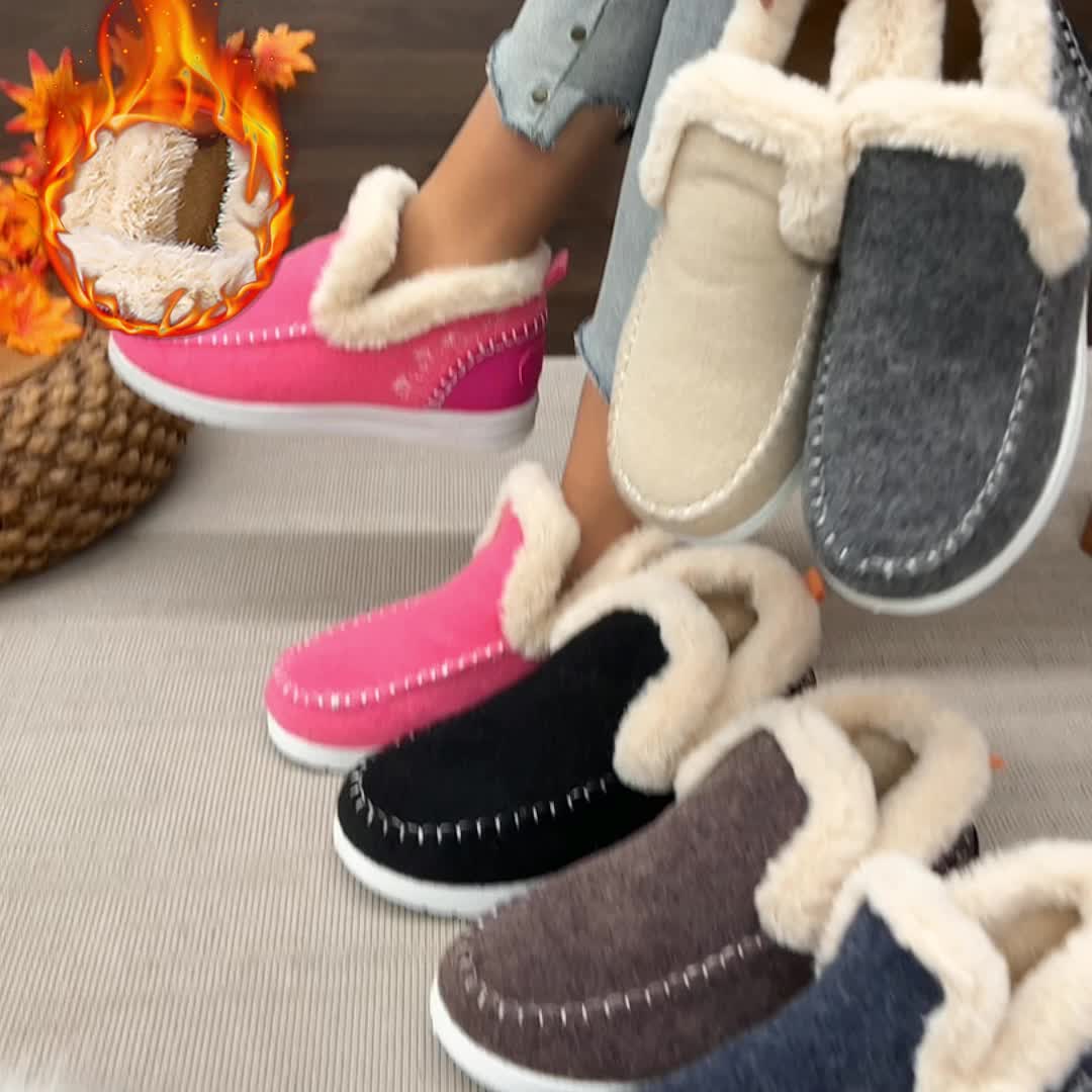 Women'S Multicolor Fleece-Lined Slippers, Versatile Slip-On for Daily Relaxing, Home Gatherings, Weekend Errands - Matches Casual Loungewear, Winter Outfits, Cozy Sets, Women Shoes