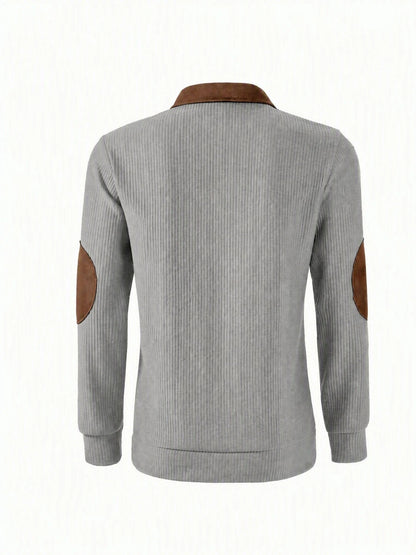 Autumn Winter Men'S Long Sleeve Jacquard Knit Sweater Christmas Gift Thick Contrast Striped Casual Stand Collar Zipper Pullover