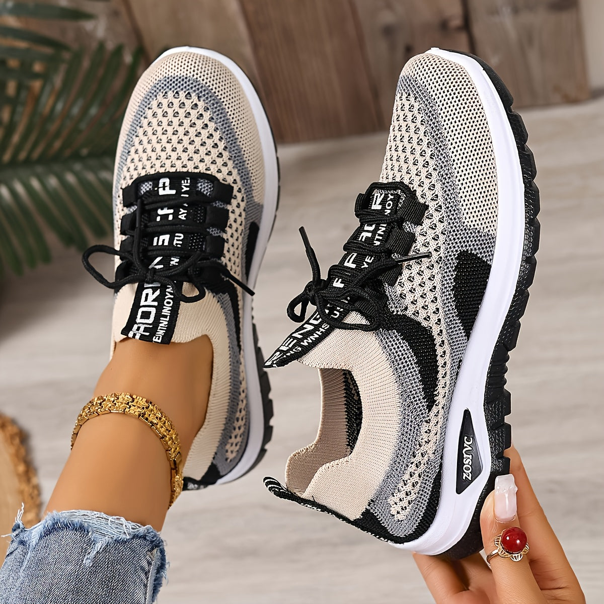 Women's Lightweight Breathable Sneakers - Comfortable Low-Top Lace-Up Casual Walking Shoes, Women Shoes Elegant Women Shoes Classy Lady Shoes