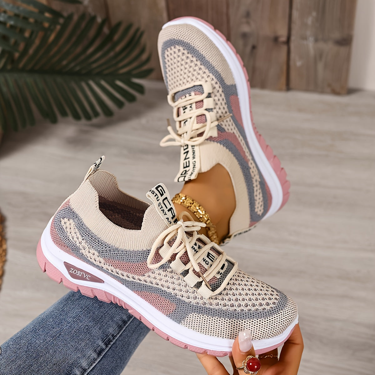 Women's Lightweight Breathable Sneakers - Comfortable Low-Top Lace-Up Casual Walking Shoes, Women Shoes Elegant Women Shoes Classy Lady Shoes
