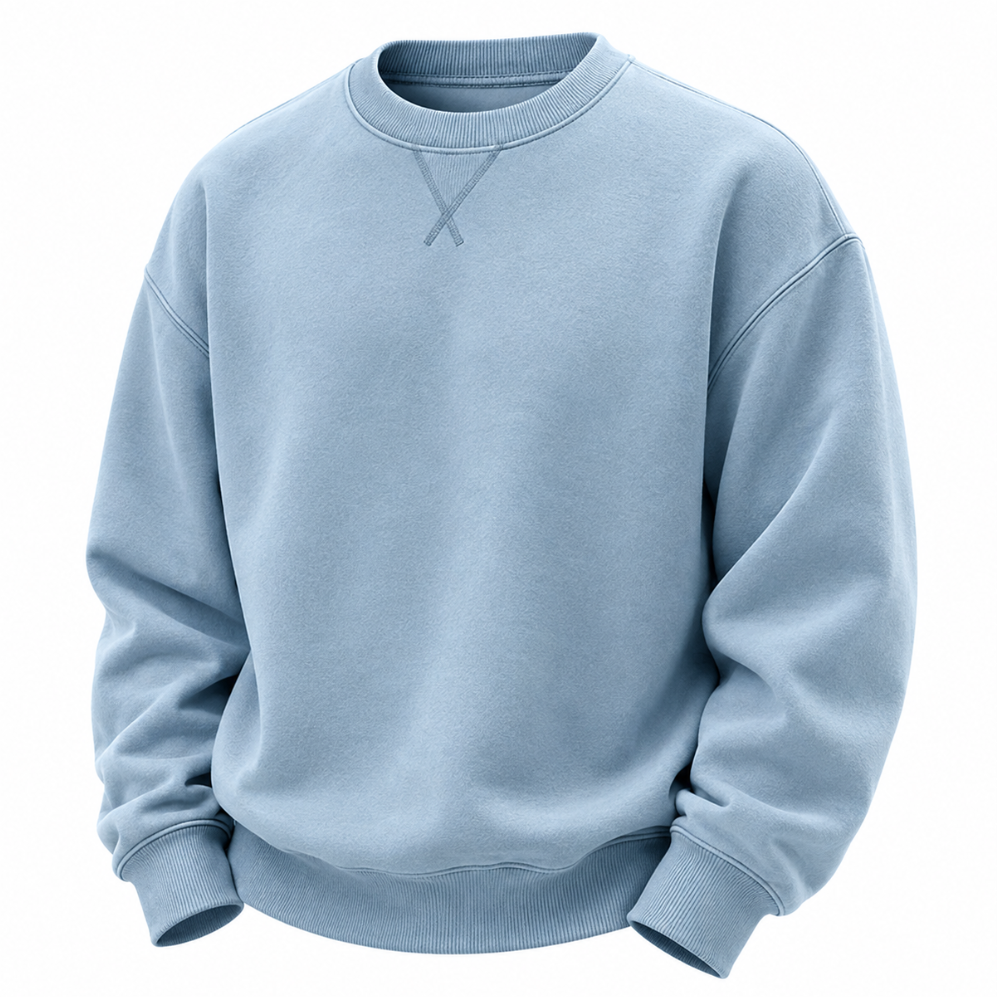 Relaxed Crew Neck Cotton Sweatshirt