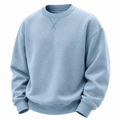 Relaxed Crew Neck Cotton Sweatshirt