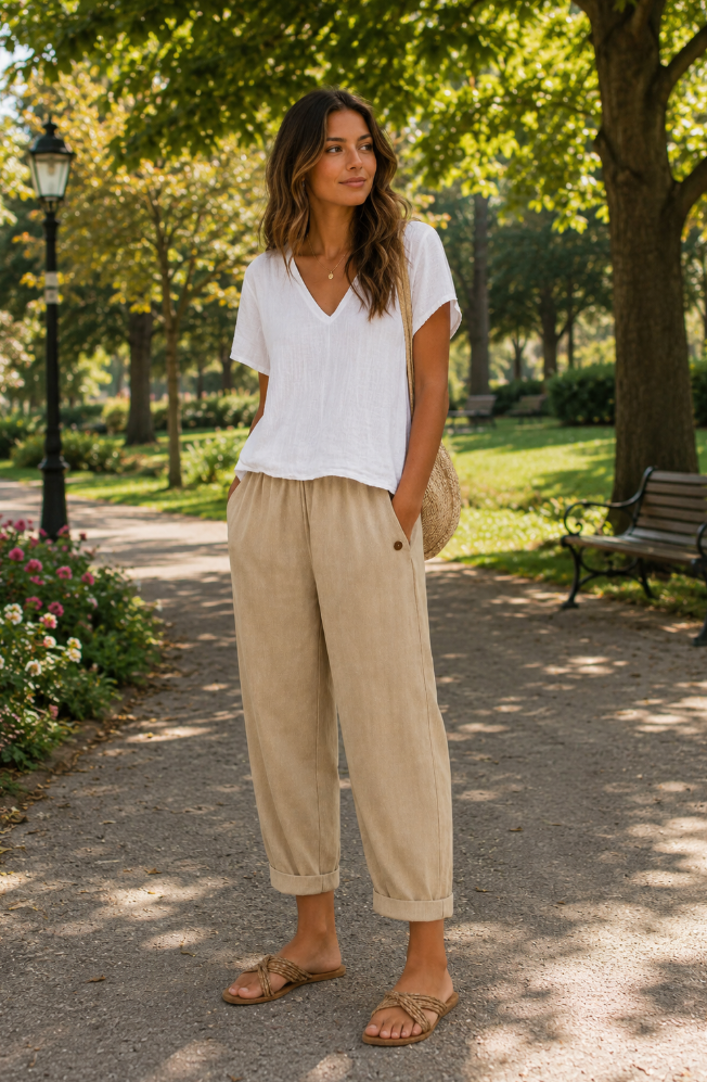 Rosa | Lichte Linnen Broek