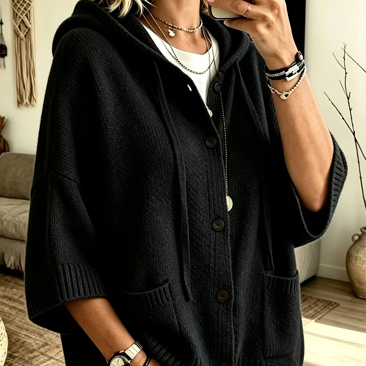 Elegant Casual Pocket Cardigan for Women