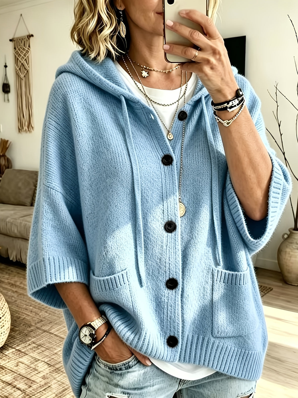 Elegant Casual Pocket Cardigan for Women