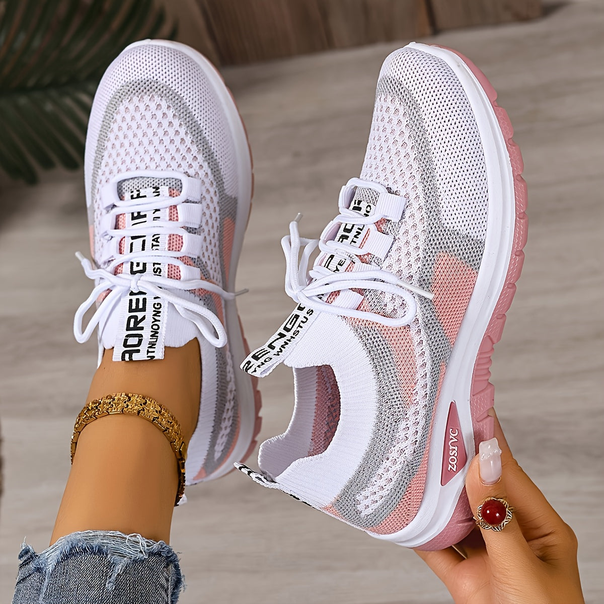 Women's Lightweight Breathable Sneakers - Comfortable Low-Top Lace-Up Casual Walking Shoes, Women Shoes Elegant Women Shoes Classy Lady Shoes