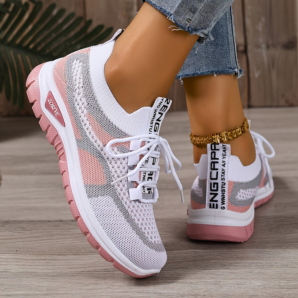 Women's Lightweight Breathable Sneakers - Comfortable Low-Top Lace-Up Casual Walking Shoes, Women Shoes Elegant Women Shoes Classy Lady Shoes