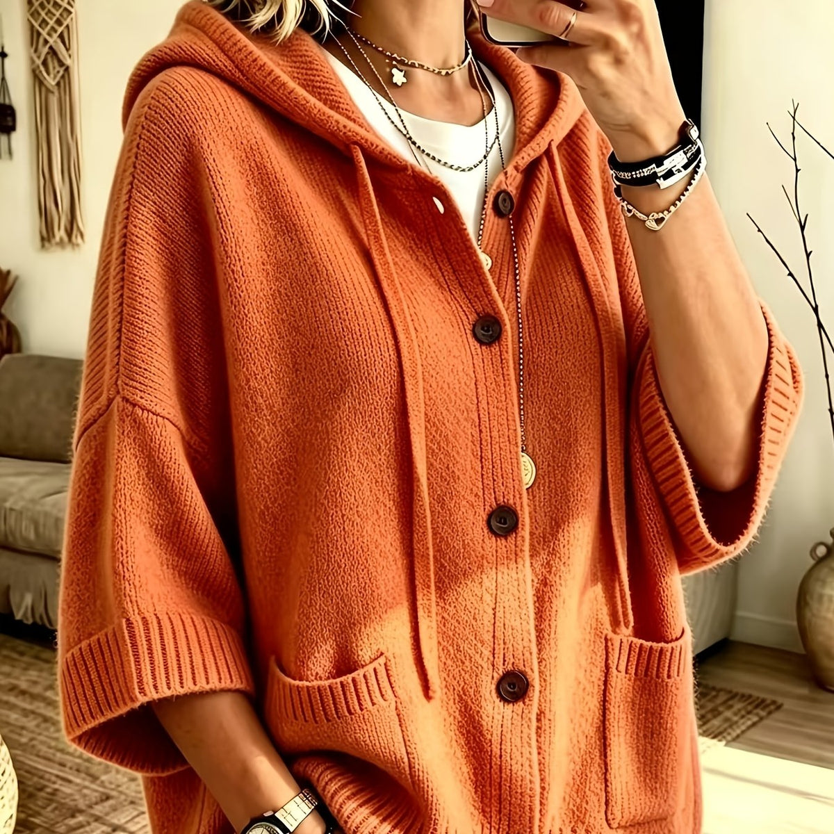 Elegant Casual Pocket Cardigan for Women