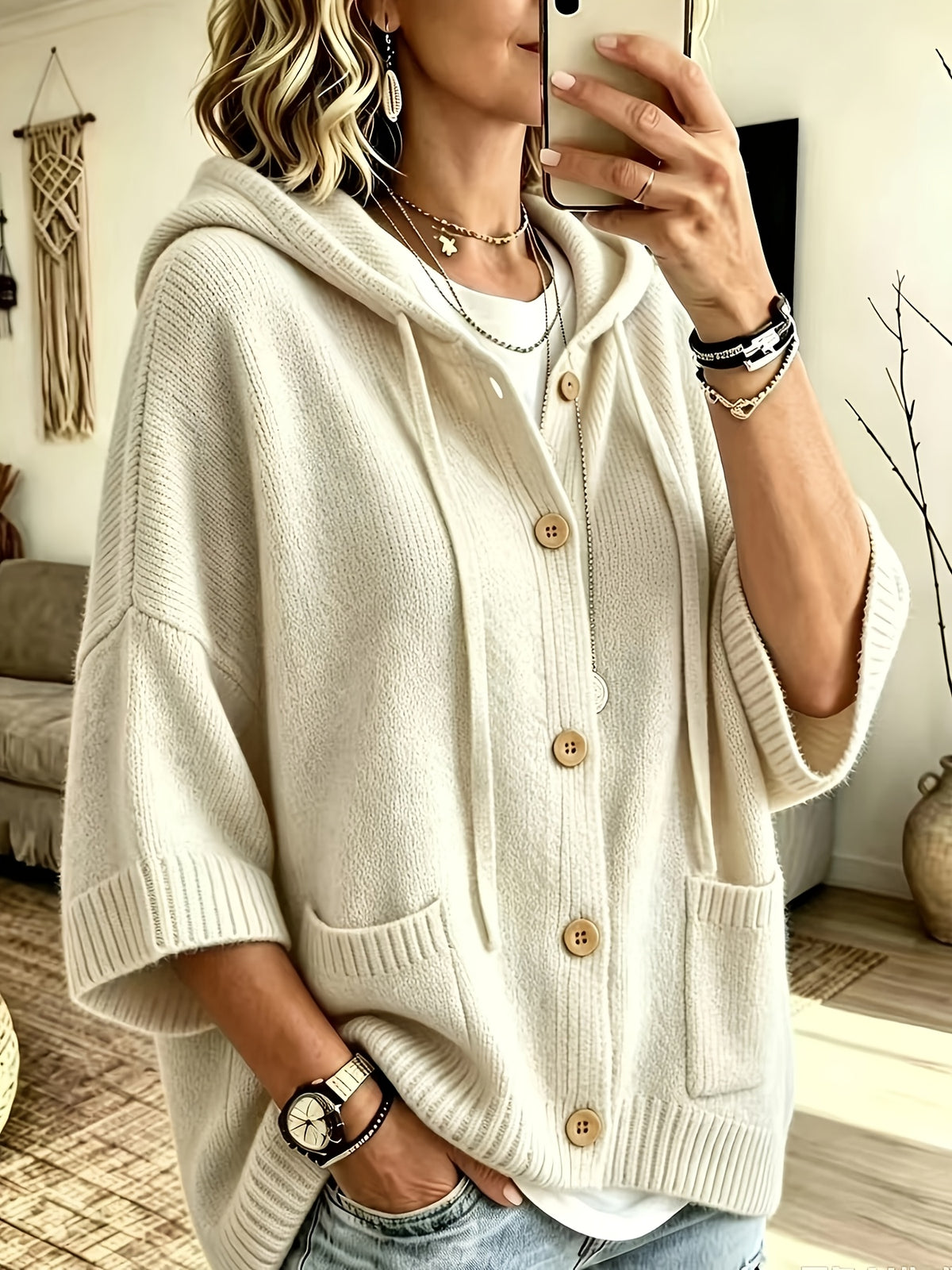 Elegant Casual Pocket Cardigan for Women