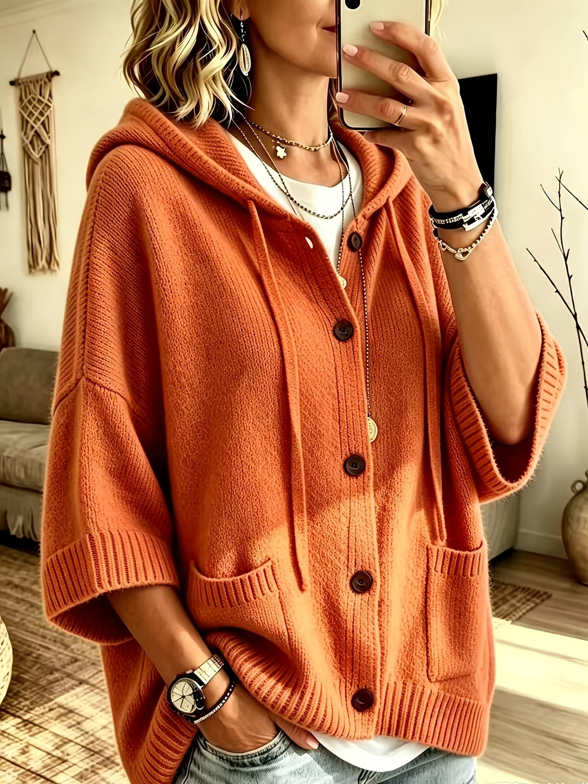Elegant Casual Pocket Cardigan for Women