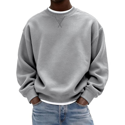 Relaxed Crew Neck Cotton Sweatshirt