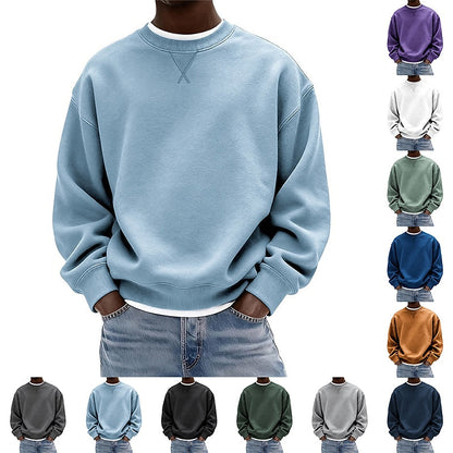 Relaxed Crew Neck Cotton Sweatshirt
