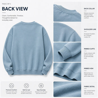 Relaxed Crew Neck Cotton Sweatshirt
