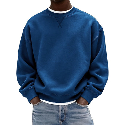Relaxed Crew Neck Cotton Sweatshirt