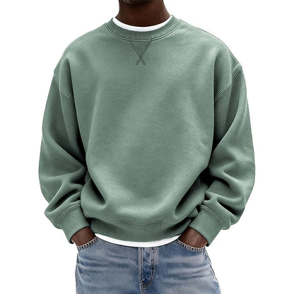 Relaxed Crew Neck Cotton Sweatshirt