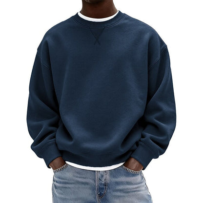 Relaxed Crew Neck Cotton Sweatshirt