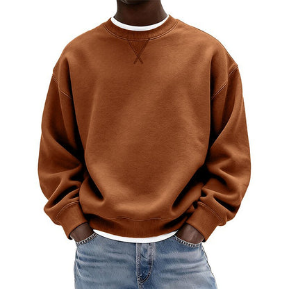 Relaxed Crew Neck Cotton Sweatshirt